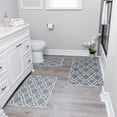 thumbnail image 1 of Geometric Design 3 Piece Bathroom Rugs Set - Non-Slip Ultra Thin Bath Rugs for Bathroom Floor - Washable Cotton Bathroom Mats Set, 1 of 8