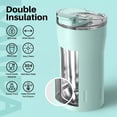 thumbnail image 3 of LTMATE Travel Coffee Mug 12 oz, Insulated Coffee Cups with Flip Lid, Stainless Steel Coffee Mugs Spill Proof, Double Wall Vacuum Tumblers, Reusable To Go Mug for Hot/Ice Coffee Tea - Green, 3 of 6