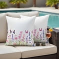 thumbnail image 4 of Wildflowers Butterflies Outdoor Waterproof Pillow Covers, Pastoral Spring Garden Decorative Square Throw Pillowcase Sofa Cushion Sham for Patio/Couch/Chair, 18"x18" 2 Pack, 4 of 8