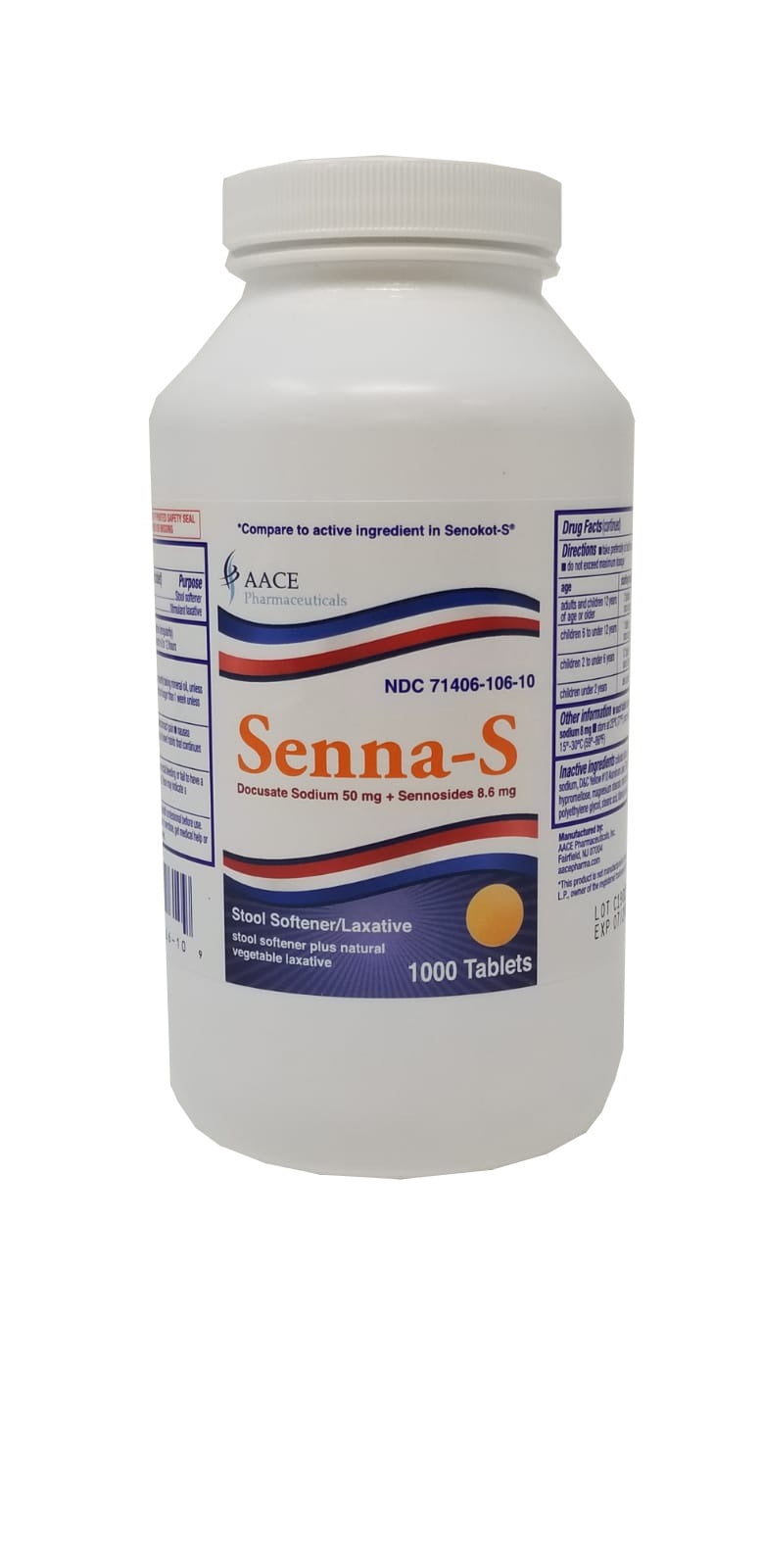Senna S Docusate Sodium 50mg Plus Sennosides 8 6mg 1000 Count