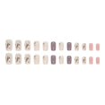 thumbnail image 5 of Fofosbeauty 24pcs Press on Nails, 2024 Fake Nails Square Tips Design, Leaf Purple Pink, 5 of 9
