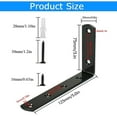 thumbnail image 2 of 8 Pcs Supports d'Étagère Noirs L Support Robuste Angle Droit Coin en Métal, 2 of 3