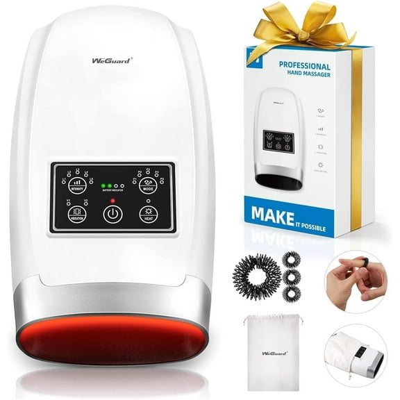 Hand Massager for Arthritis and Carpal Tunnel – Wrest, Finger and Hand Massager with Heat and Compression – 5 Massage Modes – Arthiritis Pain Relief for Hands- Gift for Dad and Mom