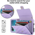 thumbnail image 4 of for Motorola Moto Razr+ 2023 Case with RFID Blocking, Moto Razr Plus Wallet Phone Case with Card Holder Women Girls PU Leather Kickstand Motorola Razr+ 2023 Wallet Phone Case Purple, 4 of 14