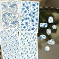 thumbnail image 4 of Papel de transferencia de arcilla con flores azules, 4 diseños, 24 piezas, hojas de transferencia de arcilla polimérica floral, papel de transferencia de flores pequeñas, 4 of 9