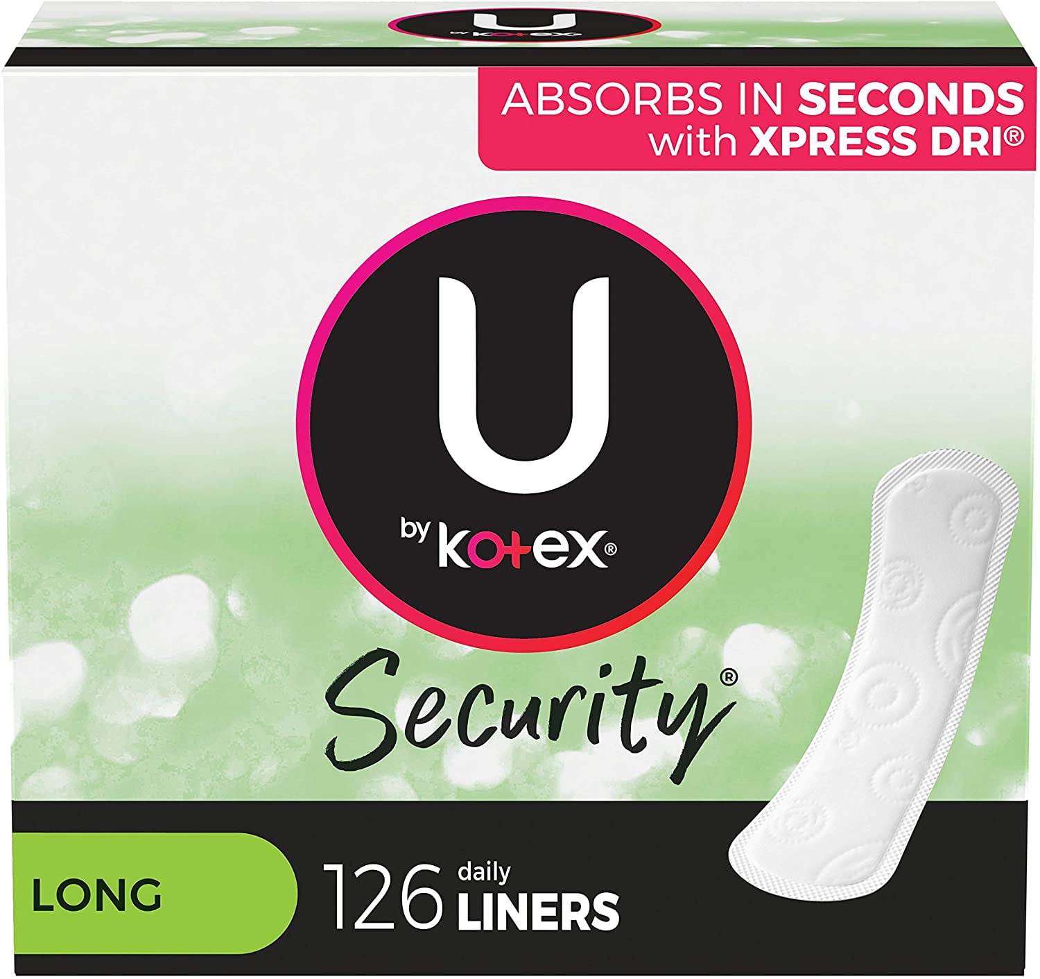 U by Kotex Security Lightdays Panty Liners, Light Absorbency, Long