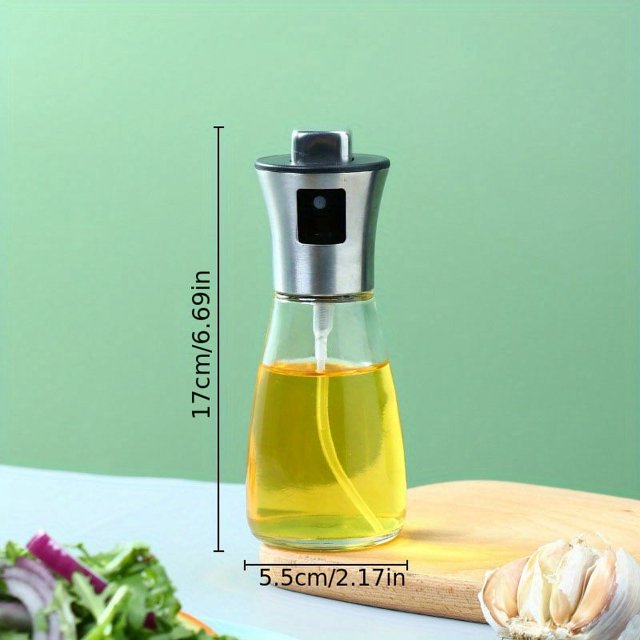 1pc, Olive Oil Sprayerl, 304 Stainless Steel Spray Bottle Spray, Kitchen Cooking Oil Spray, Glass Oil Can