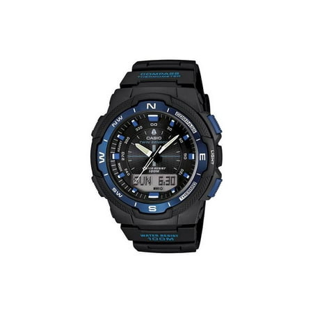 casio men's twin sensor compass watch black