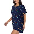 thumbnail image 2 of Kdxio Space Galaxy Print Pajamas Sets for Women Short-Sleeved Pjs with Lounge Shorts Two Piece Sleepwear S-4XL, 2 of 5