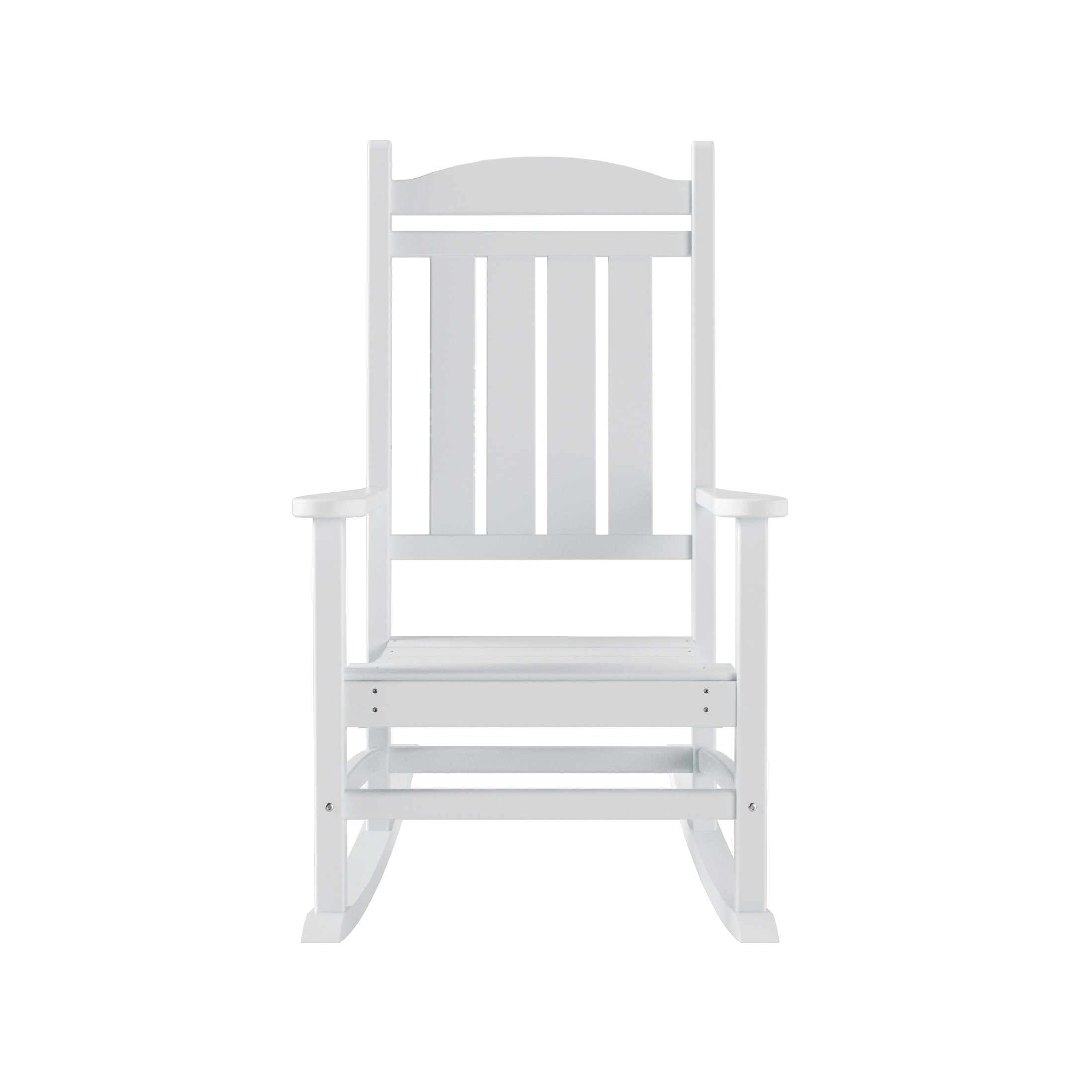 GARDEN 2-Piece Set Classic Plastic Porch Rocking Chair with Round Side Table Included, White - image 5 of 8