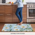 thumbnail image 5 of Blue Daisy Flower Doormat Outdoor Entrance 18"x30", White Farmhouse Floral Spring Absorb Moisture Dirt Door Mats, Non-Slip Rubber Backing Floor Mats Indoor, Low-Profile Front Door Rugs, 5 of 9