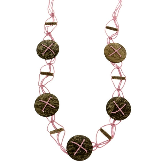 Mi Amore Decorative Disc String-Belt Pink/Brown