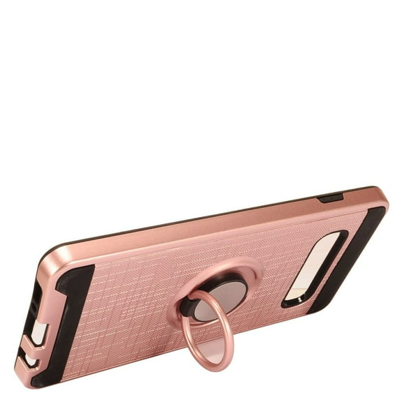 GSA Brushed Hybrid Case w/Ring Stand for Samsung Galaxy S10 Plus (6.4")-Rose Gold