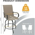 thumbnail image 2 of Garvee Outdoor Swivel Bar Stools Set of 2, 360° Rotating Patio Bar Chairs with High Back & Armrests, All-Weather Textilene Fabric, Heavy-Duty Metal Frame for Deck, Garden, Backyard & Poolside, Brown, 2 of 8