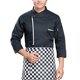 thumbnail image 1 of CHEF Abrigo Unisex: adulto Permeabilidad de manga larga de manga larga Hornee fácil de limpiar uniforme de cocina para el otoño e invierno Restaurante Pastel Tall Black 3XL Jumpingount LF000336-05, 1 of 7