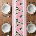 thumbnail image 6 of Pink Roses Table Runner - 70 Inch Long, Kitchen Dining Table Runner Dresser Scarves, Valentine's Day Romantic Flowers Green Leaf Stripes Farmhouse Decor for Coffee Tables Wedding Party Banquet, 6 of 8