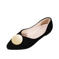 thumbnail image 2 of Miluxas Women’s Pointed Toe Ballet Flats, Gold Round Metal Accent Slip On Shoes, Soft Cushioned Casual office Dress Flats Black 7.5(41), 2 of 9