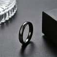 thumbnail image 4 of HIJONES Unisex Tungsten Steel Curved Glossy Ring Promised Wedding Couple Band 4MM-Black Size 11, 4 of 6