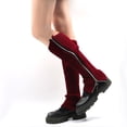 thumbnail image 1 of Bas Rouges Manches en Laine Chaussettes pour Femmes Automne et Hiver Chaussettes Empilables Manches Tricotées Bottes et Chaussettes Zippées, 1 of 5