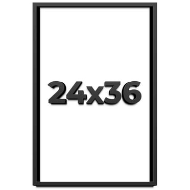 24x36 Shadow Box Frame Black | 1 inches Deep Real Wood Contemporary Shadowbox Display Frame | UV