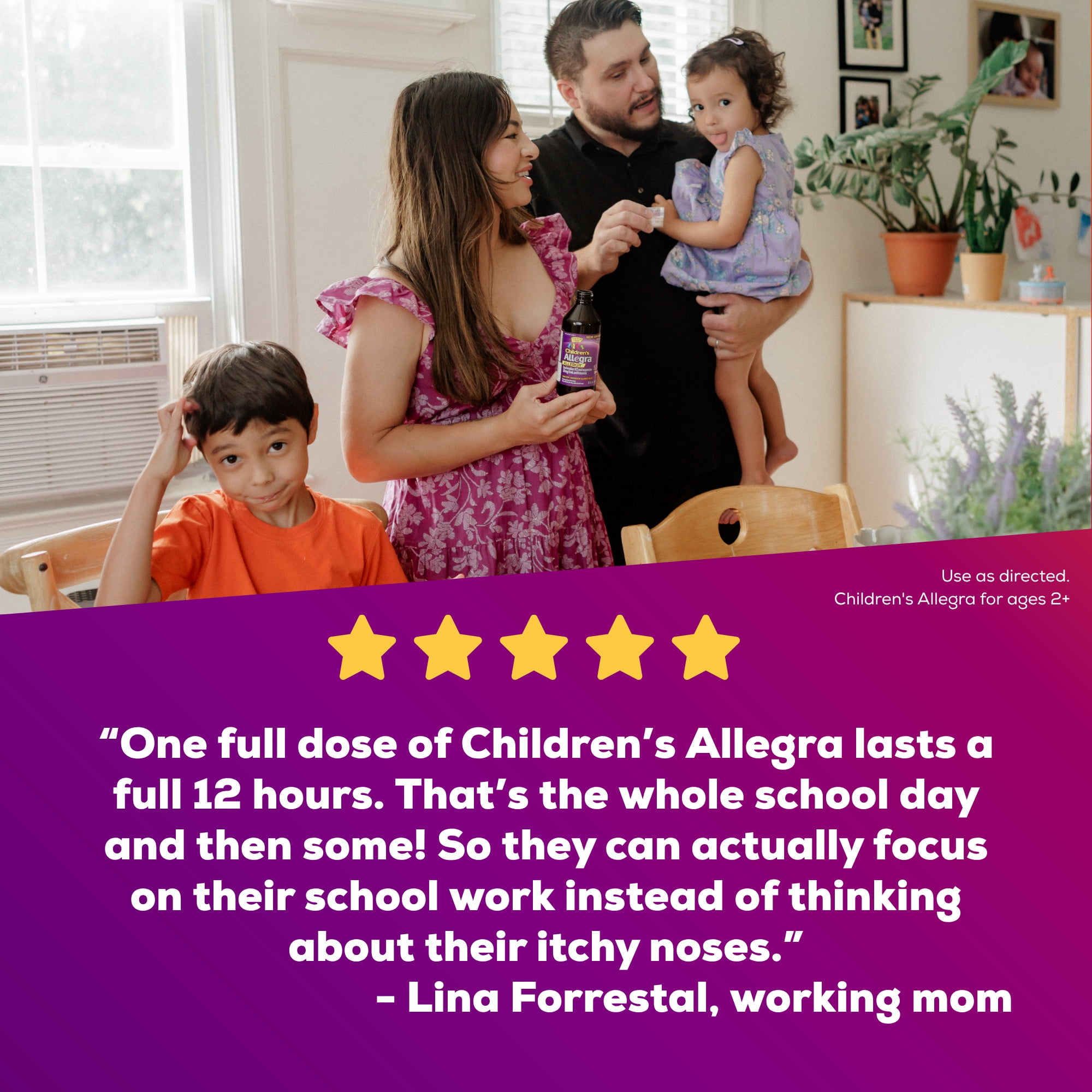 Allegra Children's 12-Hour Allergy Relief Liquid, Non-Drowsy Indoor and Outdoor Allergy Medicine, 30 mg Fexofenadine HCI Antihistamine For Kids, Berry Flavor, 4 oz.