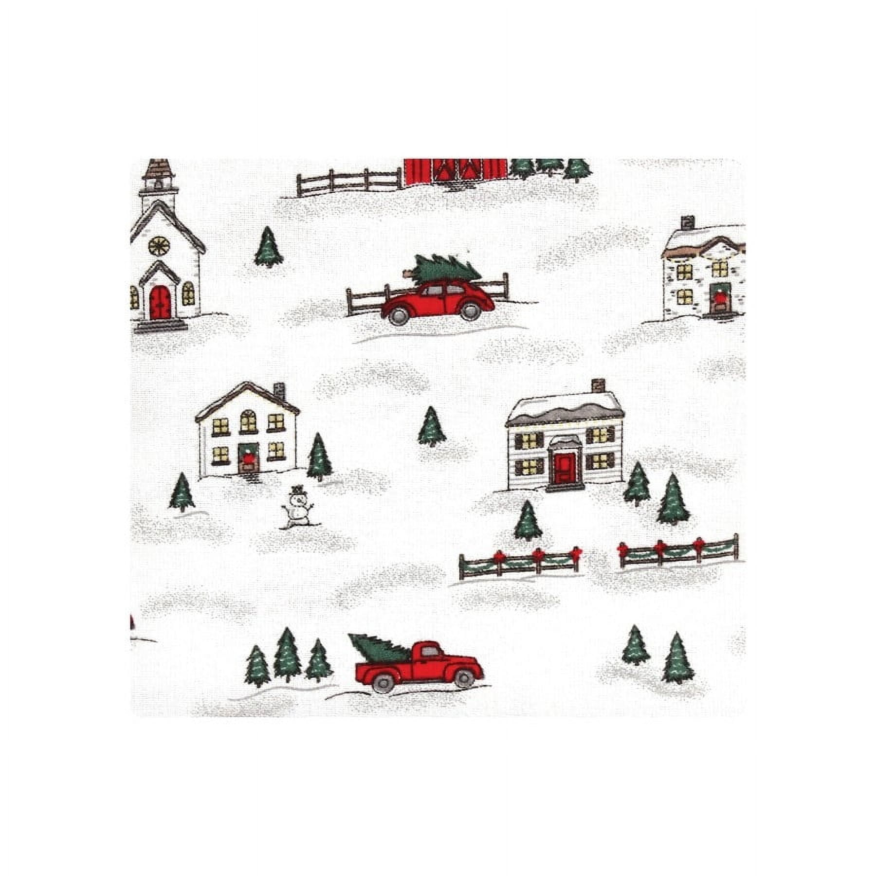 Hudson Baby Unisex Baby Cotton Flannel Receiving Blankets, Christmas Scene, One Size