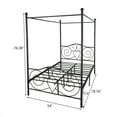 thumbnail image 5 of Canddidliike Vintage Style Full Size Metal Canopy Bed Frame - Black, 5 of 5