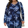 thumbnail image 2 of Fantaslook Womens Plus Size Tops Fall Long Sleeve Shirts Crew Neck Casual Loose Tunic Blouses, 2 of 5
