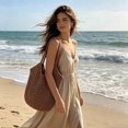 thumbnail image 5 of Quilted & Woven Tote Bag for Women, Large Capacity Beach Travel Gym Shopping Bag, Breathable Fabric with Adjustable Strap, Open Top Casual Handbag for Daily Commute, Vacation & Outdoor Activities, 5 of 5