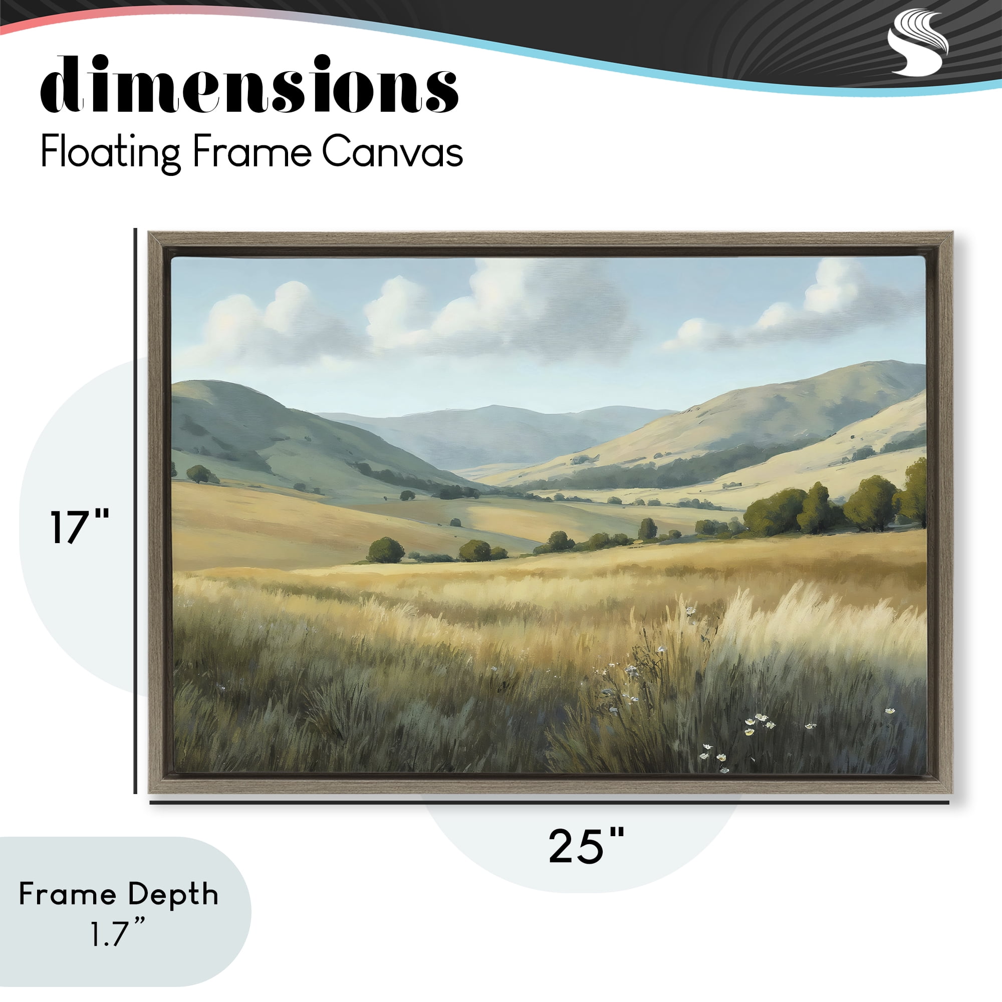 Stupell Industries Rolling Hills at Golden Hour Brown Framed Floater Canvas Wall Art, design by Creative Studio