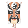 thumbnail image 1 of Colorful Beijing Opera Head Pattern Hand Towel Bath Facecloth Soft Cotton Washcloth, 1 of 4