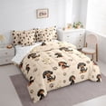 thumbnail image 2 of Homewish Kawaii Pet Dachshund 7-Piece King Bedding,Dog Paws King Bed in a Bag,Cream,Reversible, 2 of 8