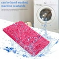 thumbnail image 4 of Absorbent Bathroom Carpet Mat, Soft Furry Bath Rug with Anti Slip Bottom, Machine Washable and Quick Dry, for Bathroom Kitchen Floor, 20X31.5In (1Pcs) Hot Pink4, 4 of 9