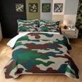 thumbnail image 2 of Manfei Minimalism Camouflage Twin Quilt Set, Countryside Camo Twin Coverlet Set, Green Beige, 2-Piece, 1 Bedspread and 1 Pillowcase, 2 of 7