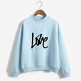 thumbnail image 2 of CEHVOM Femmes Mode Décontractée Imprimé Col Rond Ample Manches Longues Hauts Courts Blouse Chandails Sans Capuche Liquidation, 2 of 5