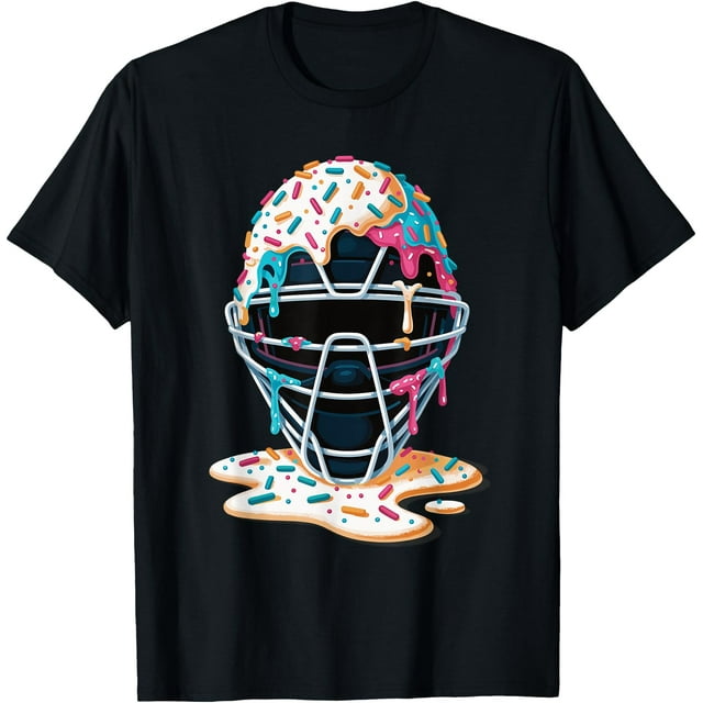 Masque Attrapeur de Baseball Crème Glacée Goutte à Goutte T-Shirt pour Garçons - comme sur L'Image - L