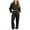 01 Black, variant on Qeaghou Two Piece Loungewear Sets for Women Fashion Matching Sets Sweatshirt Jogger Pants Sweat Set Tracksuit with Pockets Clearance