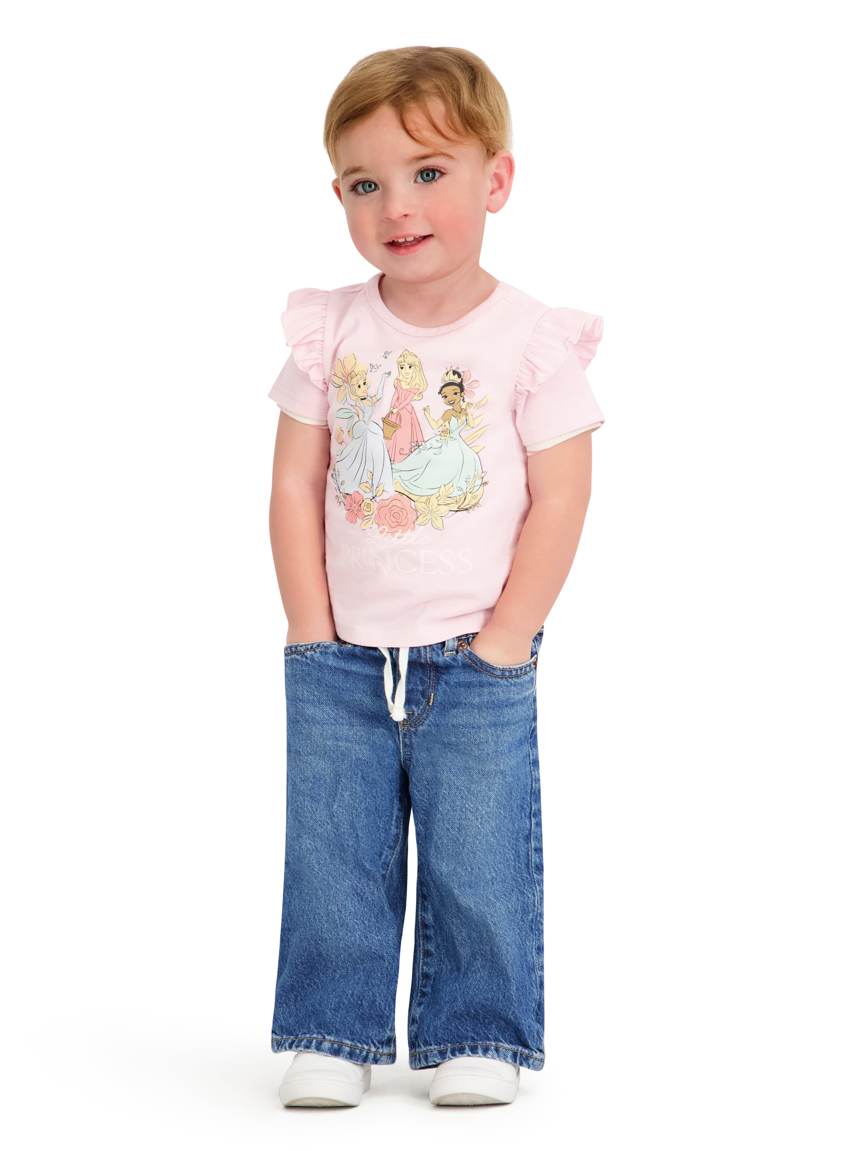 Princesses Baby Girl 2 Pack Short Sleeve Tee Shirts, Sizes 0/3 Months-24 Months