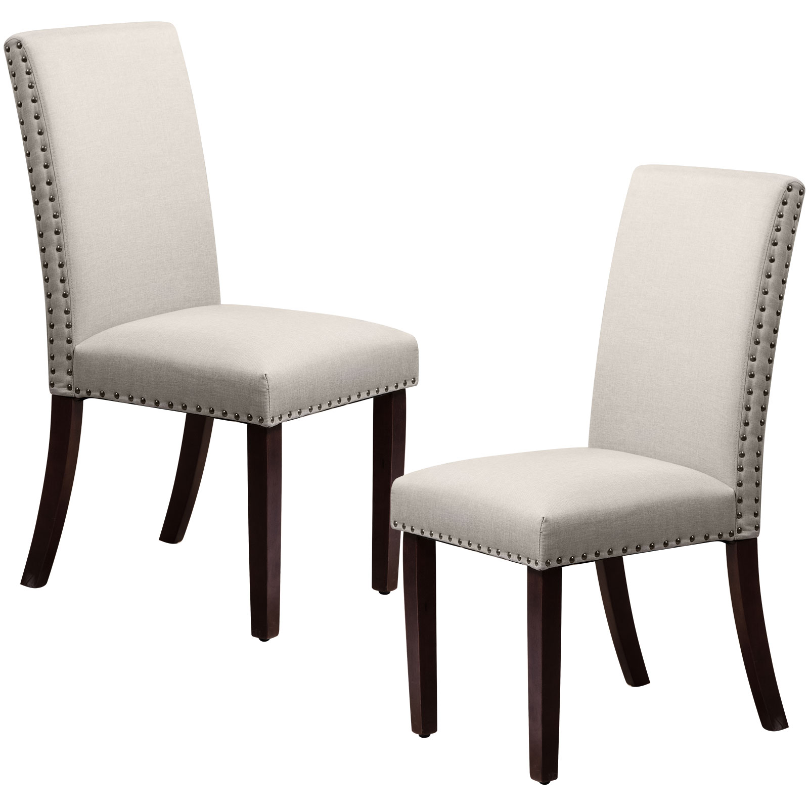 Nopurs Dining Chairs Dining Room Chairs with Rubber Wood Legs and Nonwoven Fabric, Kitchen