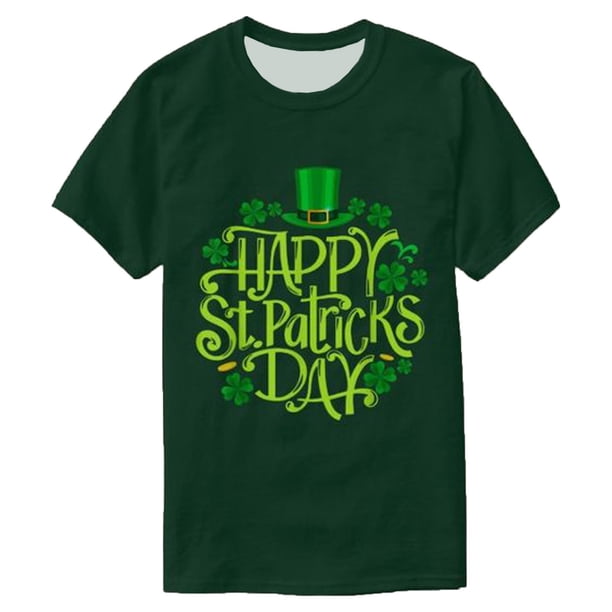 Blusa de moda Saint Patrick Impreso Casual Moda Todo-fósforo Camiseta de manga corta Tops Pompotops oipoqjl5705