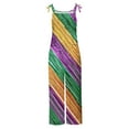 thumbnail image 4 of DDAPJ pyju Womens Mardi Gras Jumpsuits 2024 Fashion Color Block Casual Bib Overalls Tuesday Carnival Party Long Playsuit Sleeveless Spaghetti Straps Wide Leg Rompers with Pockets Multicolor S, 4 of 5
