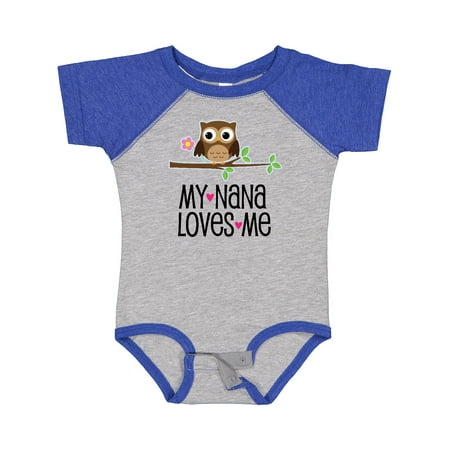 

Inktastic My Nana Loves Me Owl Gift Baby Girl Bodysuit