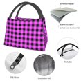 thumbnail image 4 of Yiaed Purple Black Buffalo Plaid Print Lunch box lunch bag Portable Insulated Lunch Box for Women Men Cooler Tote Bag with Front Pocket for Work Picnic Travel, 4 of 6