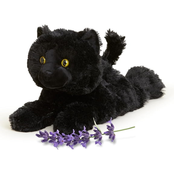 warmies 13” Black Cat Stuffed Animal, Microwavable Heated Plushies and Weighted Soft Plush Toys