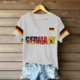 thumbnail image 3 of Women's Germany Football Graphic T-Shirt, V-Neck Casual Letter Print T-Shirt, Fashion Short Sleeve Graphic Tee, Summer Daily Lightweight Tops for Soccer Tournament 2026 White Size: XL, 3 of 3