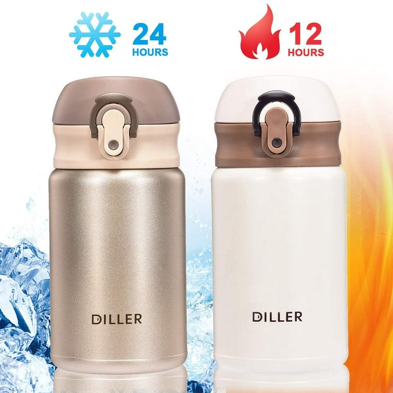  Mini Vacuum Insulated Tumbler Small Stainless Steel Thermal  Bottle Water Flask Thermos For Hot and Cold Drinks Travel Coffee Mug 10.2  oz/300ml Silver: Home & Kitchen