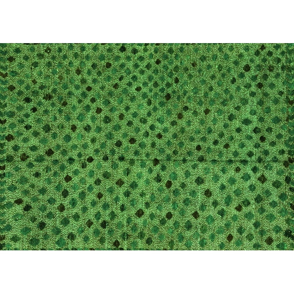 Ahgly Company Indoor Rectangle Abstract Green Modern Area Rugs, 2' x 4'