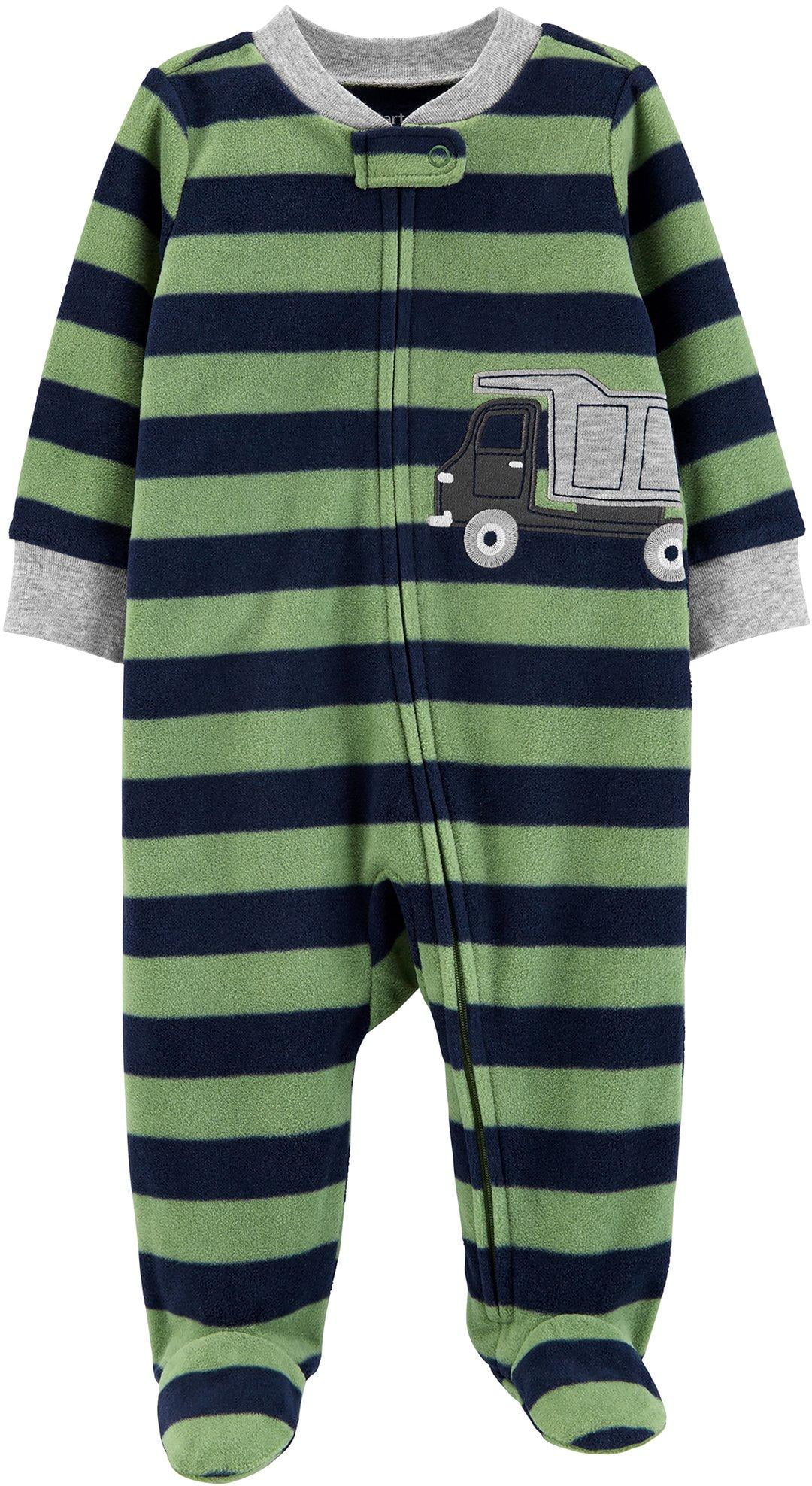 Carter's Carters Baby Boys Striped Dump Truck Snug Fit Footie Pajamas