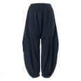 thumbnail image 3 of ZANZEA Womens Pants Vintage Solid Casual Lantern Harem Pants Long Trousers, 3 of 7