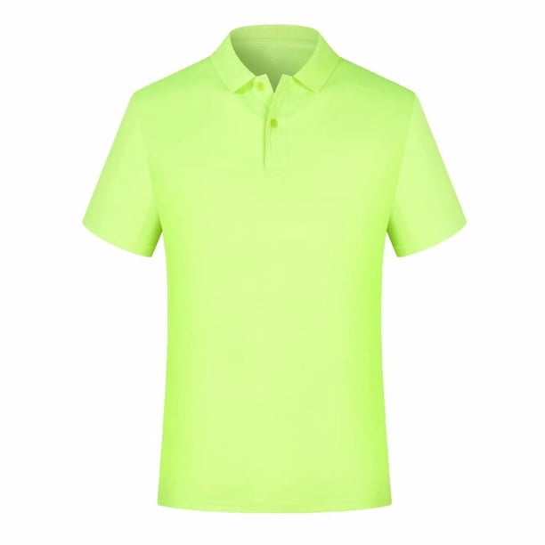 Camisa unisex de verano transpirable con botones - Cuello con solapa, poliéster/spandex, para trabajo/informal - Tallas S-XXXXL
